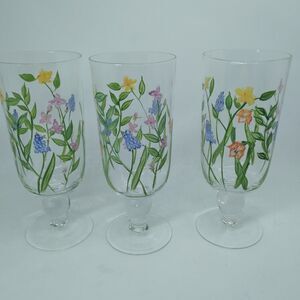 Block Basics Hand Painted Iced Tea Water Glass Set of 3